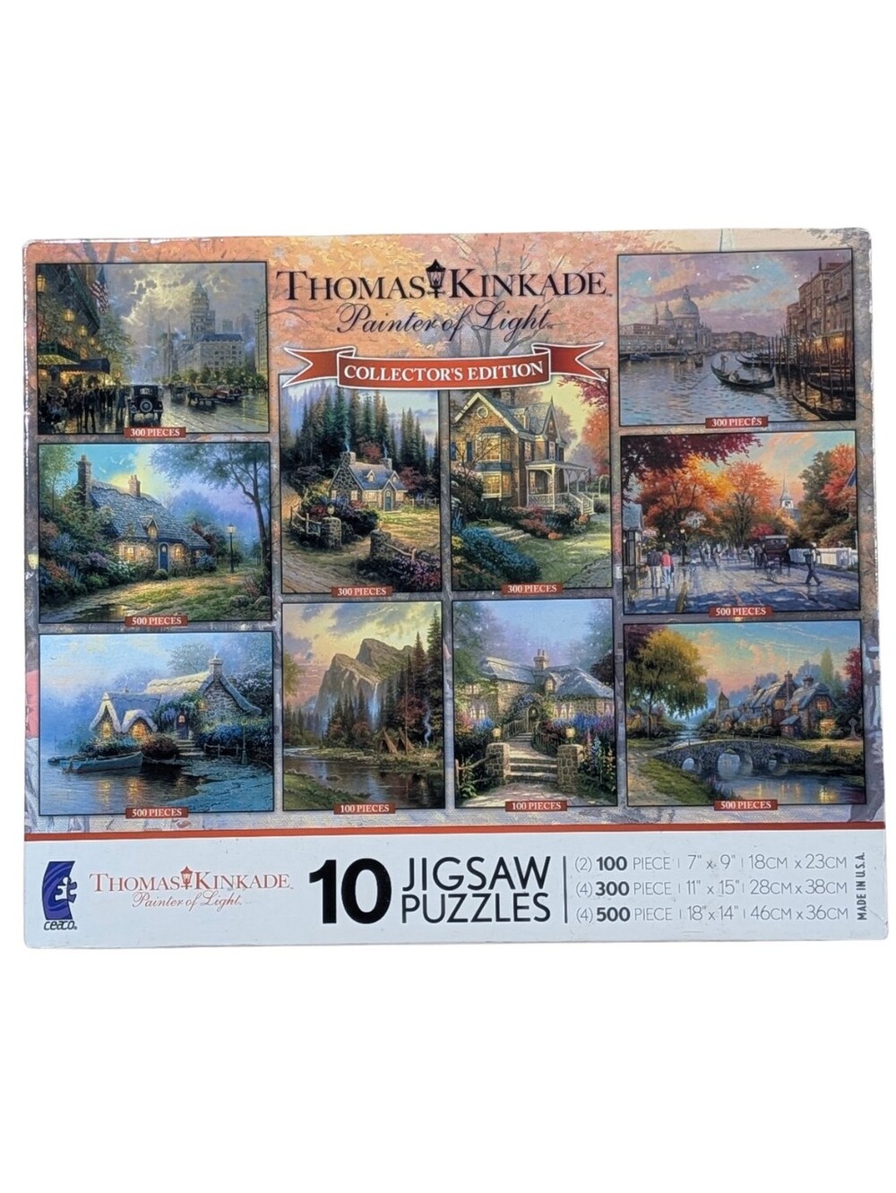 NIB Thomas Kinkade Painter of Light Collector Edition 10 Jigsaw Puzzles Set